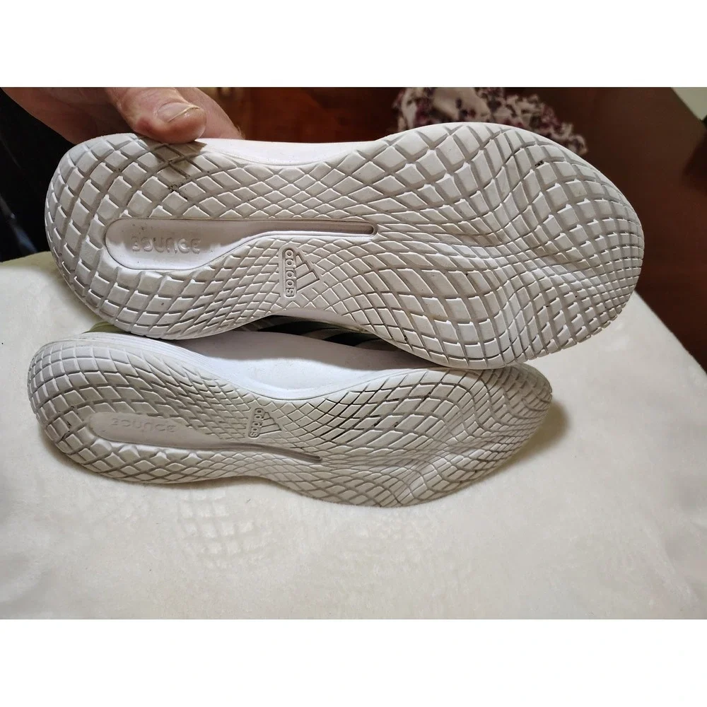 Adidas CourtJam Bounce Tennis Shoes Mens 8.5 White Black GZ0602 Sneakers‎